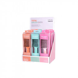 Bifull Aussteller Haarbürste Skelett aus Wildschwein- und Nylonborsten Total Brush (PACK 9 Stück Koralle, Grün, Rosa)