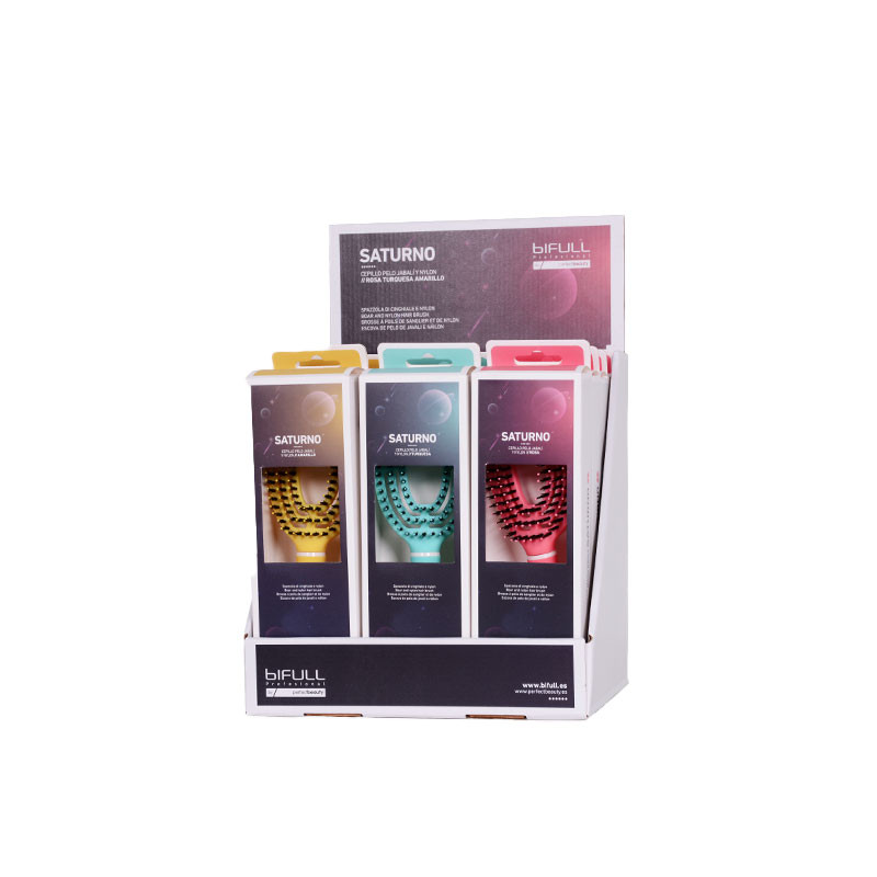 Bifull Aussteller Ovaler Bürste Saturn (PACK 12 Stück Rosa, Türkis, Gelb)