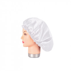 Bifull Satin-Haube Weiß Anti Frizz