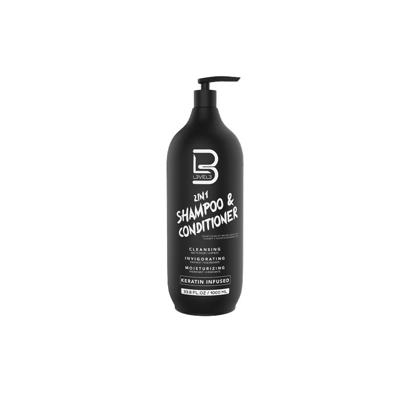 L3vel3 2 in 1 Shampoo und Conditioner mit Keratin (1000ml) L3vel3 2 in 1 Shampoo und Conditioner mit Keratin (1000ml)