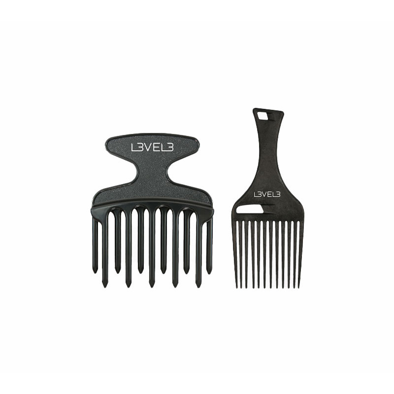 L3vel3 Set aus 2 schwarzen Afro-Kämmen L3vel3 Set aus 2 schwarzen Afro-Kämmen