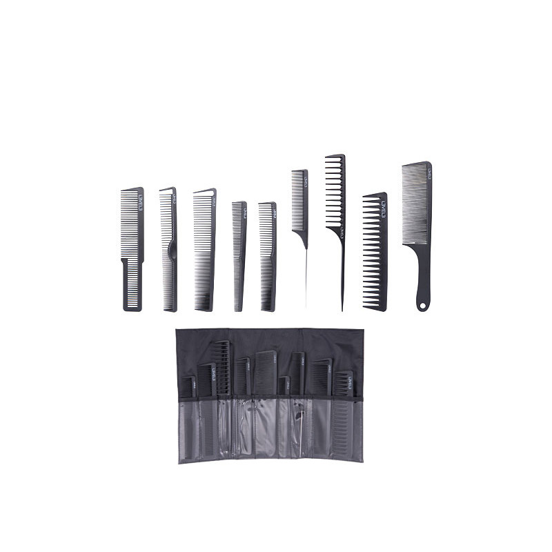 L3vel3 Set aus 9 schwarzen Kämmen mit Etui