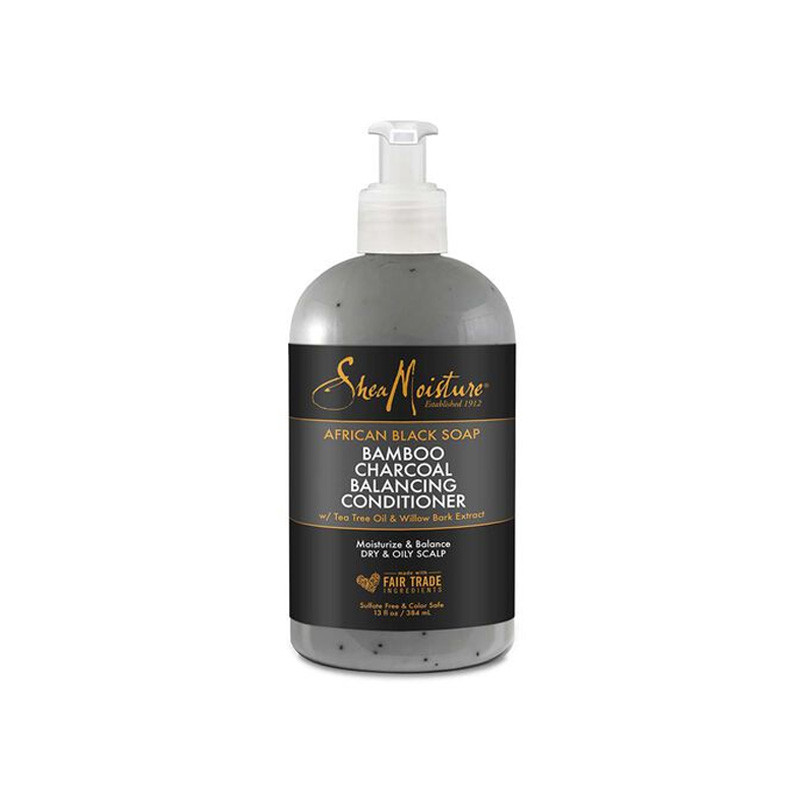 Shea Moisture Afrikanische Schwarze Seife Bambus Aktivkohle Ausgleichende Spülung (384ml)