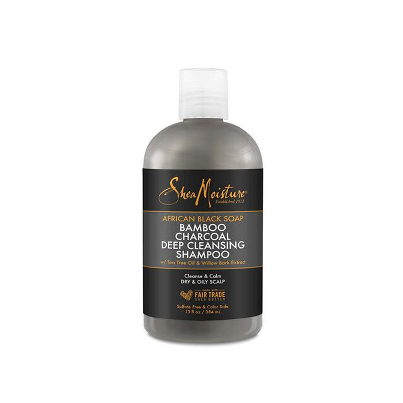 Shea Moisture Afrikanische Schwarze Seife Bambus-Kohle Tiefenreinigendes Shampoo (384ml)