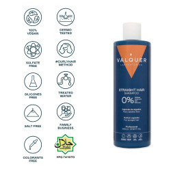 Valquer Shampoo für glattes Haar Zero (400ml)