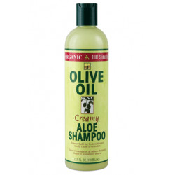 Afro Biologisches Wurzel-Olivenöl Cremiges Aloe-Shampoo (370ml)
