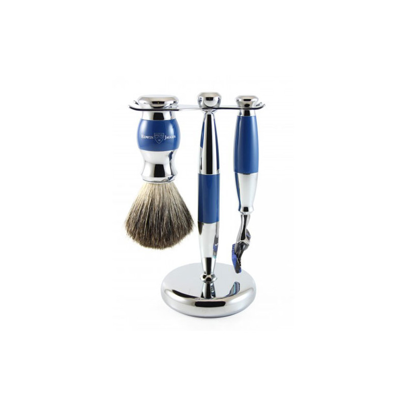 Edwin Jagger 3-teiliges Set Fusion Proglide Razor &amp; Horn Rasierpinsel und Halter