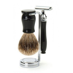 Edwin Jagger Rasierset Classic Rasierer, Pinsel &amp; Halter Elfenbein