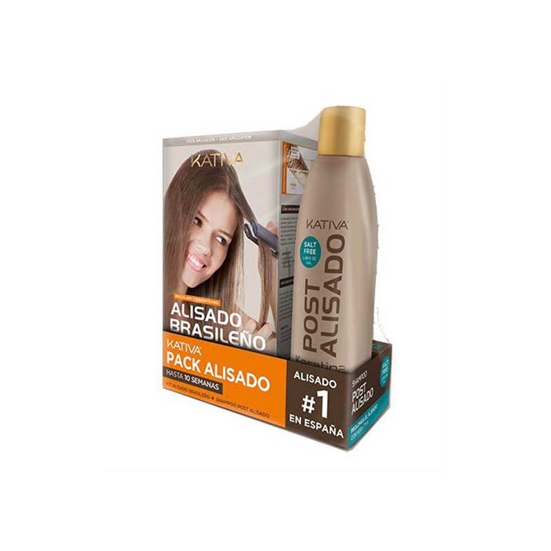 Kativa Keratin Brasilianisches Glättungsset + Nachglättendes Shampoo Kativa Keratin Brasilianisches Glättungsset + Nachglättendes Shampoo