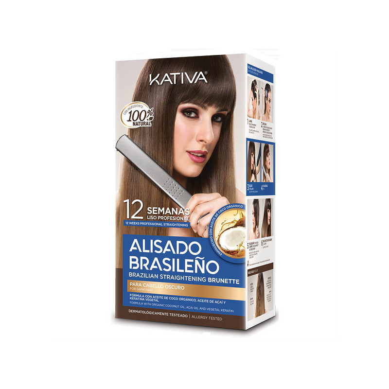 Kativa Natürliches brasilianisches Glättungsset für dunkles Haar