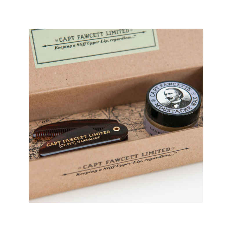 Capt Fawcett's Captain Fawcetts Lavendel Wachs & Kamm Schnurrbart Etui Capt Fawcett's Captain Fawcetts Lavendel Wachs & Kamm Schnurrbart Etui