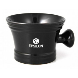 Epsilon Rasierschale aus Keramik mit schwarzem Griff