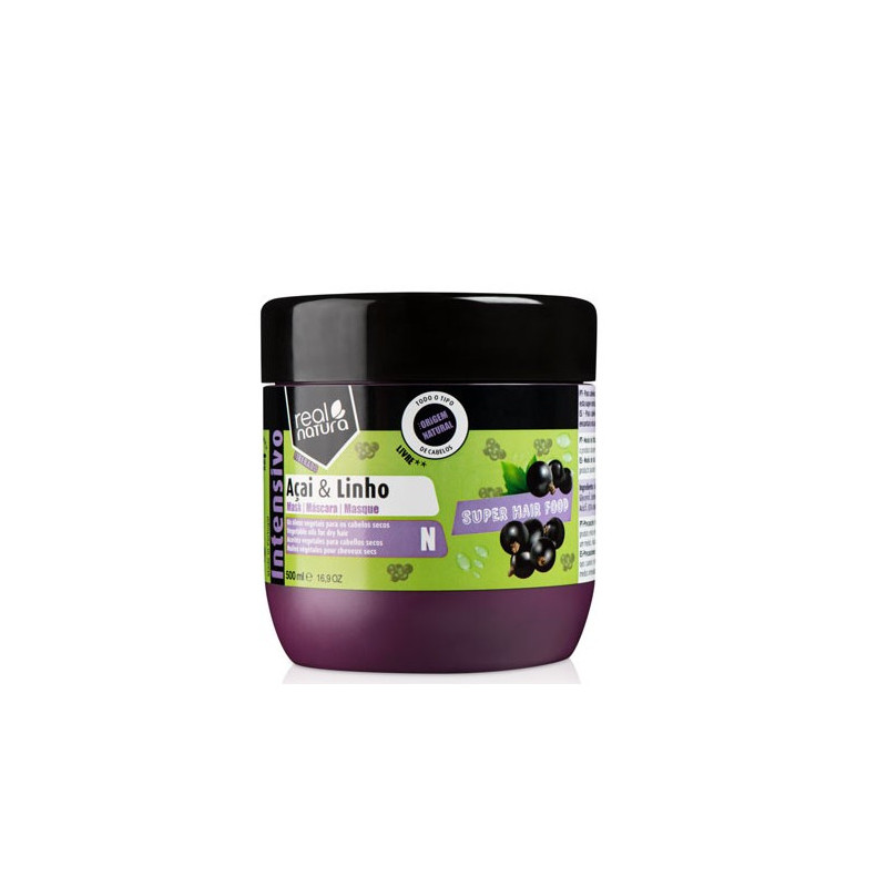 Real Natura Super Hair Food Açaî e Linho Maske (500ml)