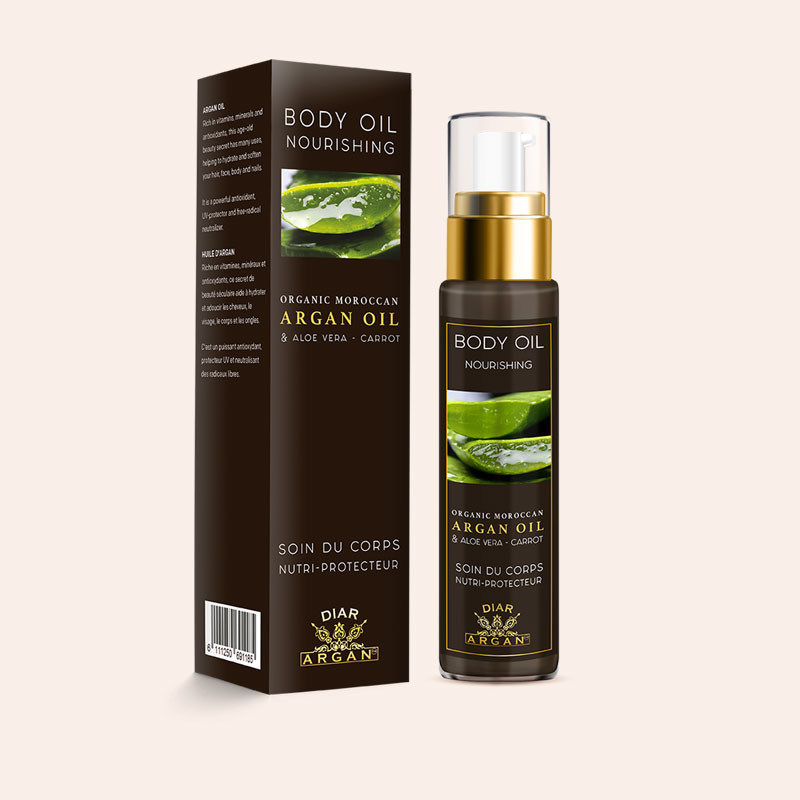 Diar Argan Reines Argan-Nährendes Köroeröl mit Aloe Vera und Karotte 